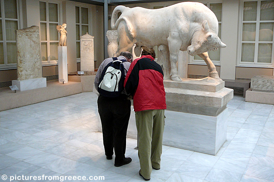 The marble bull in Keramikos museum in Athens.