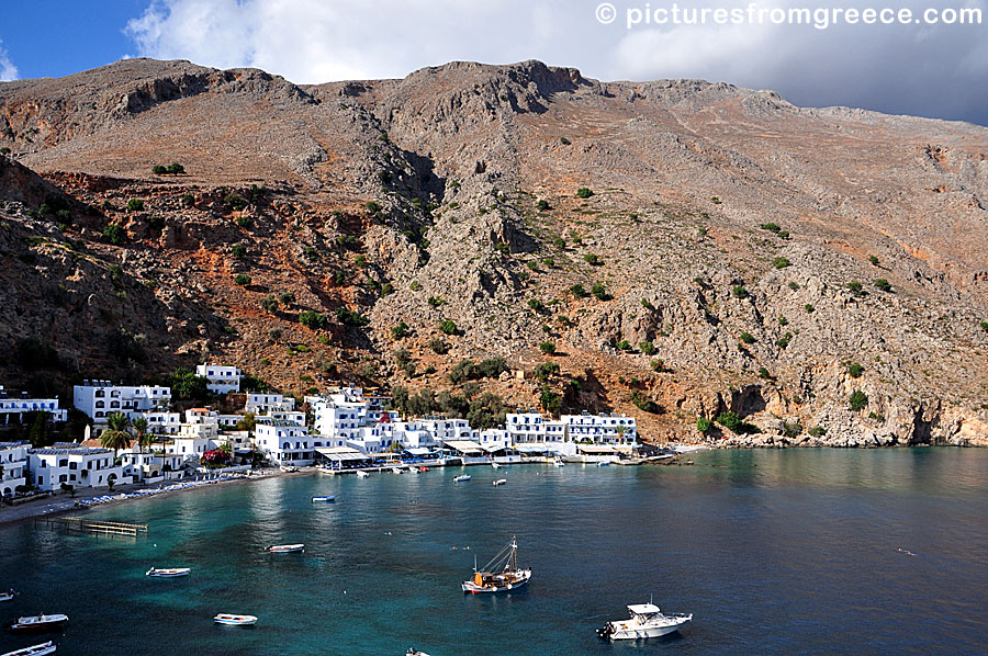 Loutro in Crete is a lovely village that is only accessible by boat from Chora Sfakion or Paleochora.