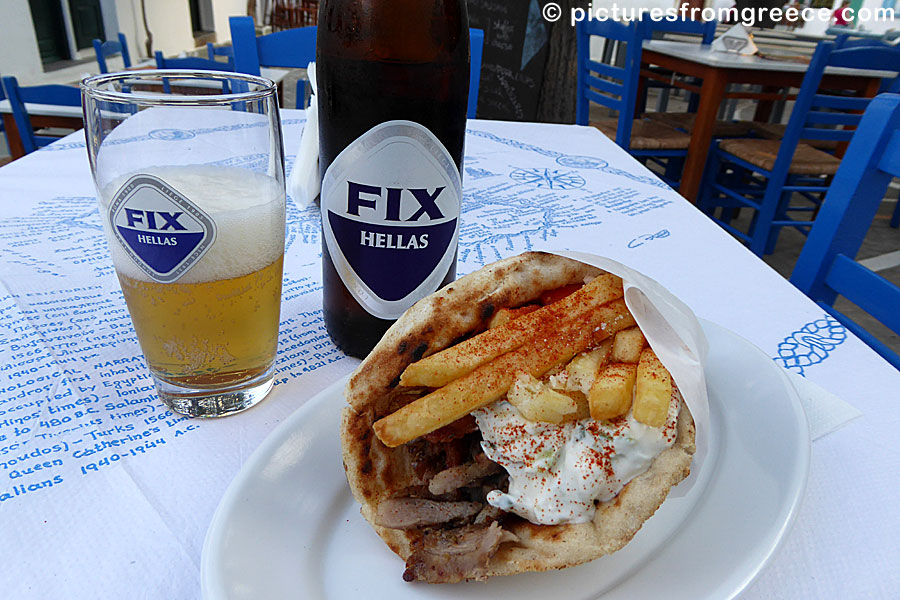 Fix beer and a Gyros.