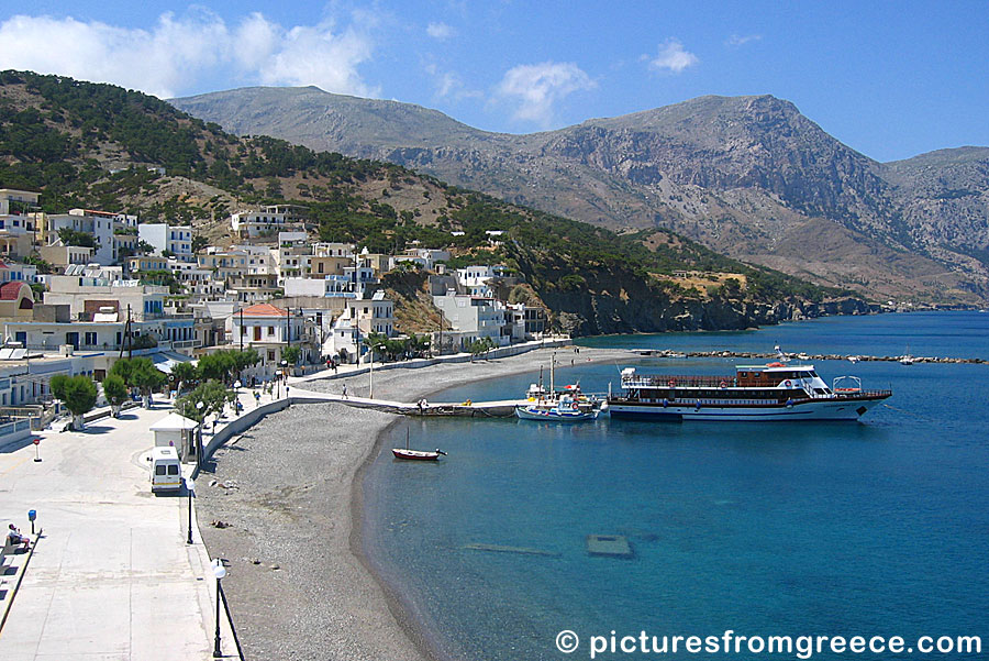 Diafani in Karpathos is the port of Olympos. There are also ferries to Crete, Kassos and Rhodes