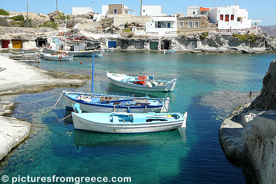 The small fishing village Goupa on Kimolos in Greece.