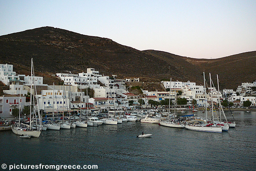 The sailboat port in Merichas on Kythnos.