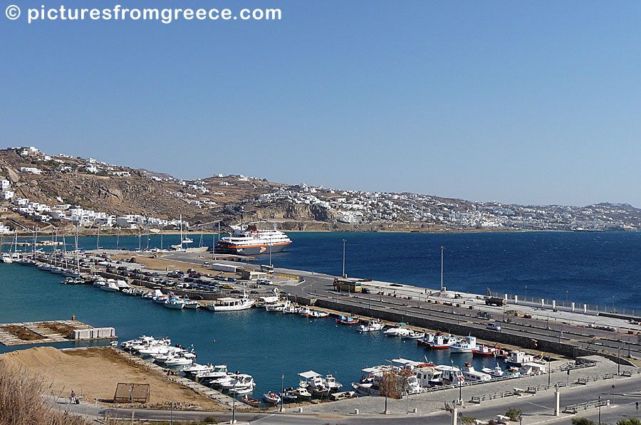 The new port in Mykonos Town.