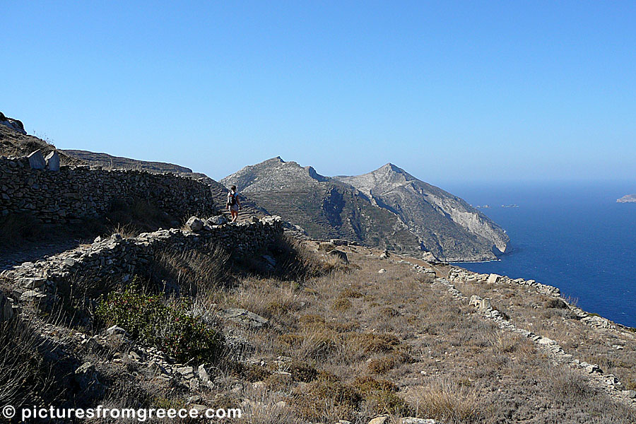 Sikinos is a fantastic hike island. The most beautiful trek runs between Kastro and the church of Episkopi.