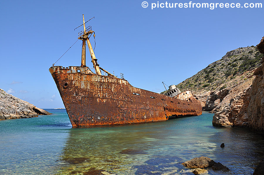 The shipwreck Olympia in Amorgos.