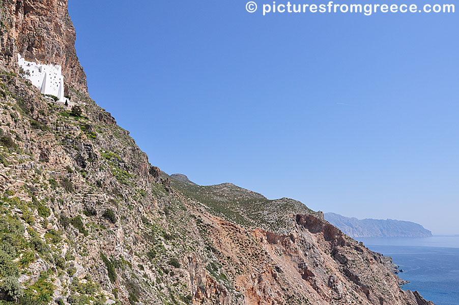 Panagia Hozoviotissa in Amorgos is one of Greece's most famous monasteries.