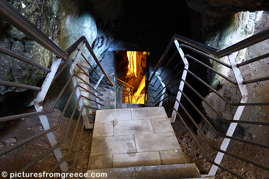 Entrance to the cave of Antiparos.