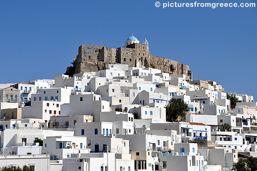 Chora and Kastro on Astypalea in Greece.