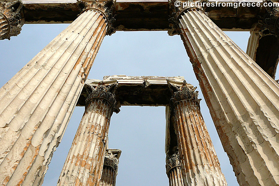 Zeus temple is one of the largest temples in Athens. It is located near the Acropolis.