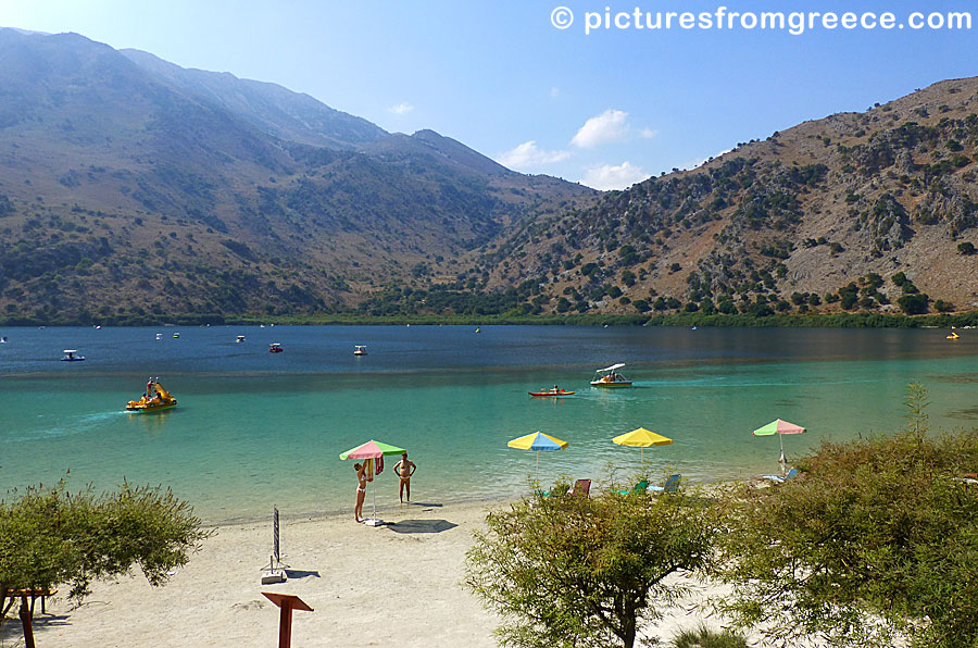 Kournas lake and beach in Crete,