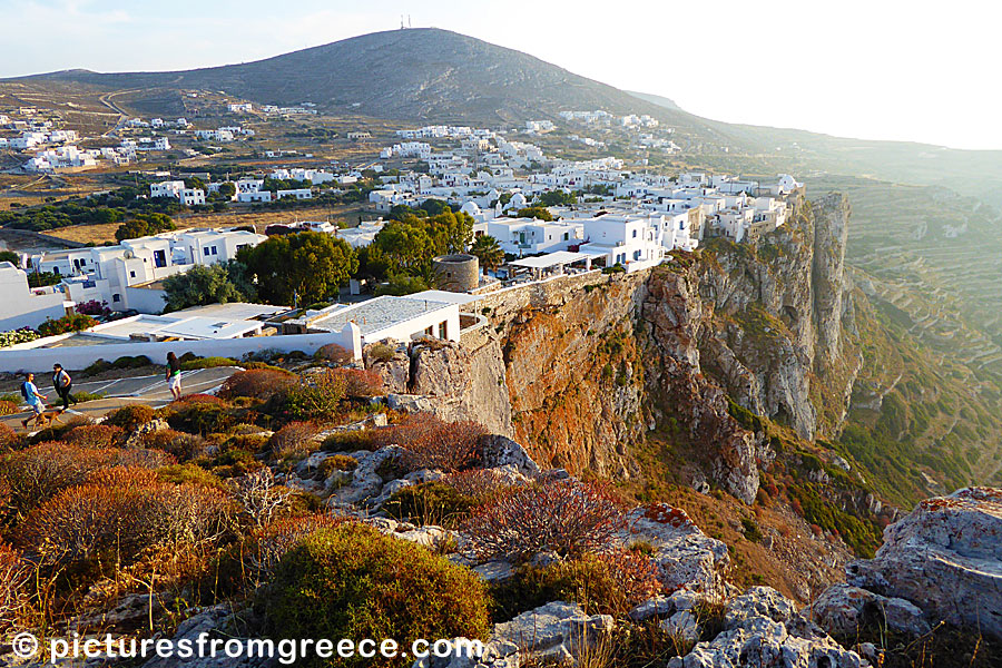 Sunset over Chora on Folegandros.