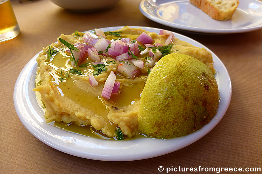 Fava with lemon and onion.