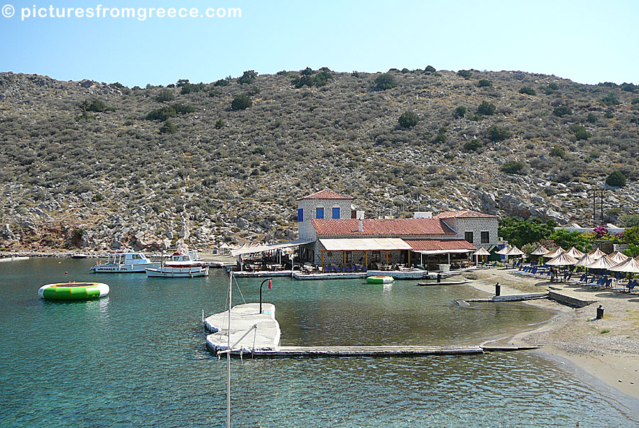 Mandraki beach in Hydra.