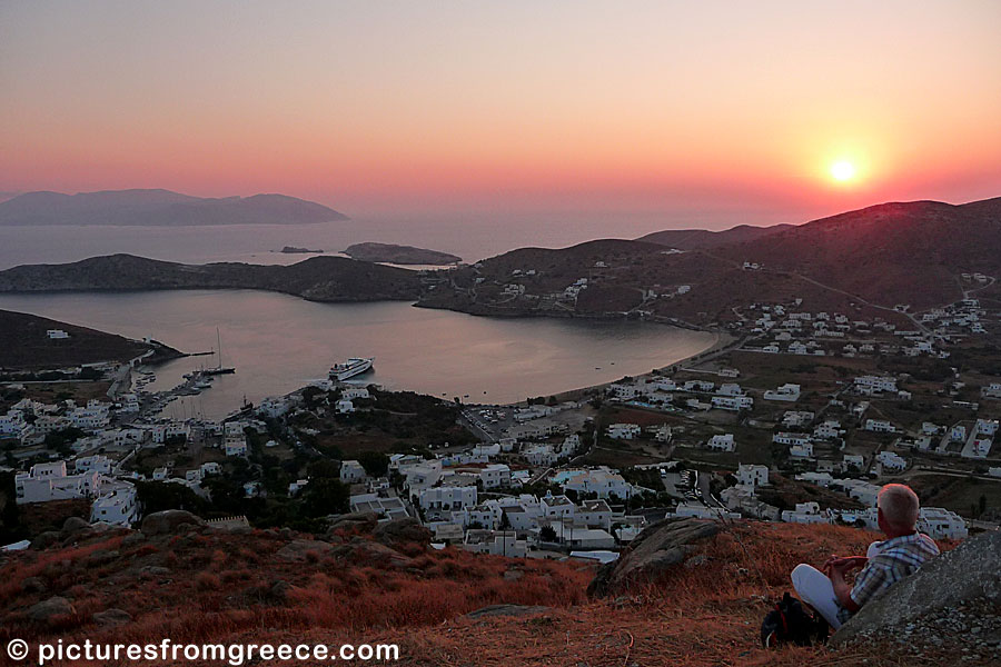 Sunset from the top of Chora in Ios.