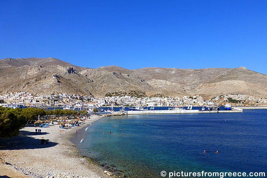 Pothia beach in Kalymnos.