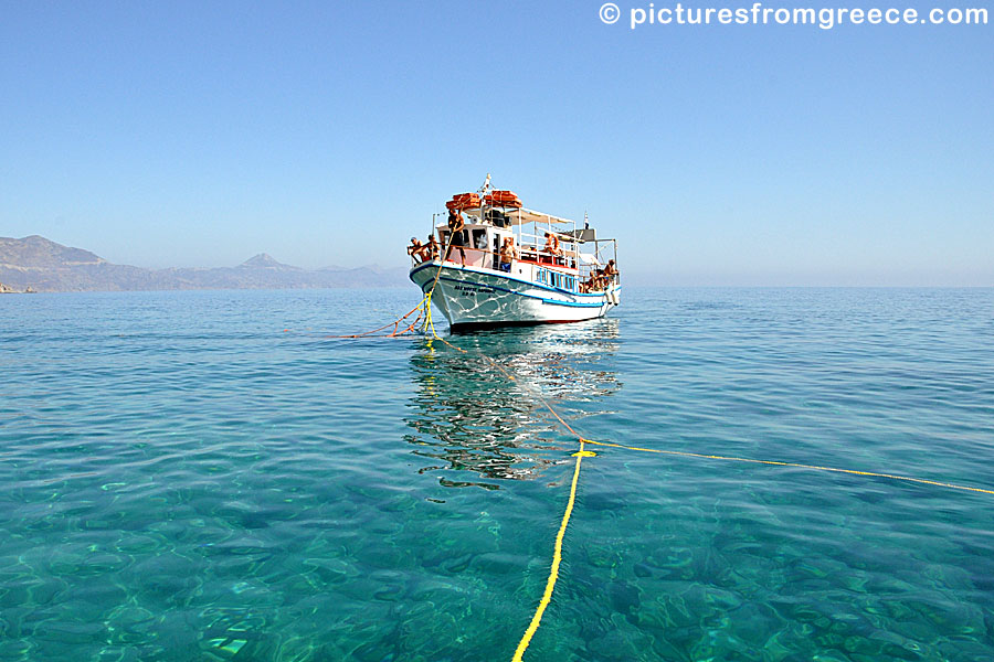 Excursion boat at Kato Lakos in Karpathos.