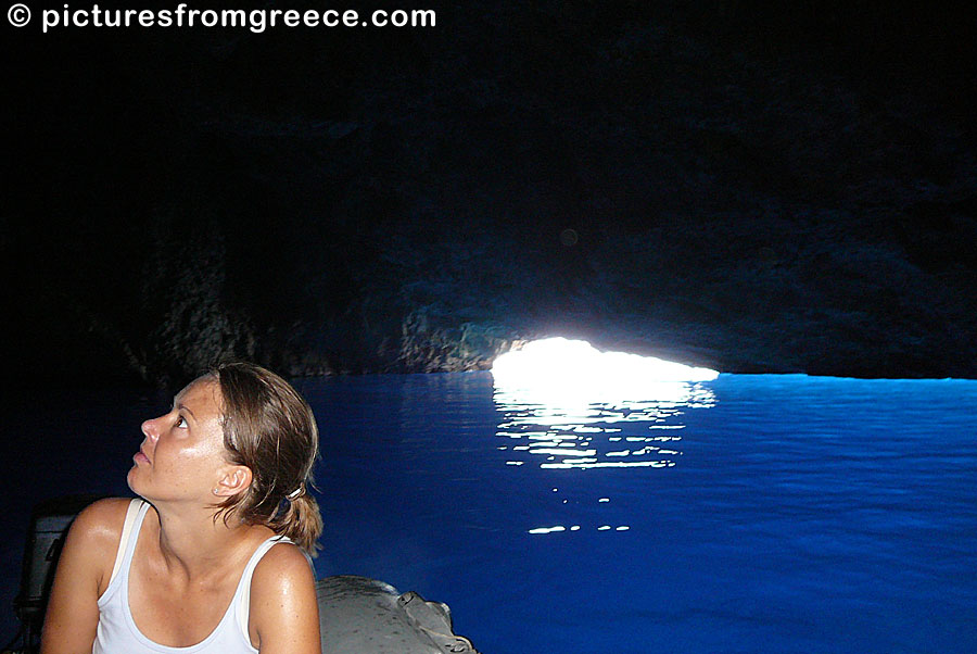 There are many blue caves in Greece. The one at Kastelorizo is one of the most impressive.