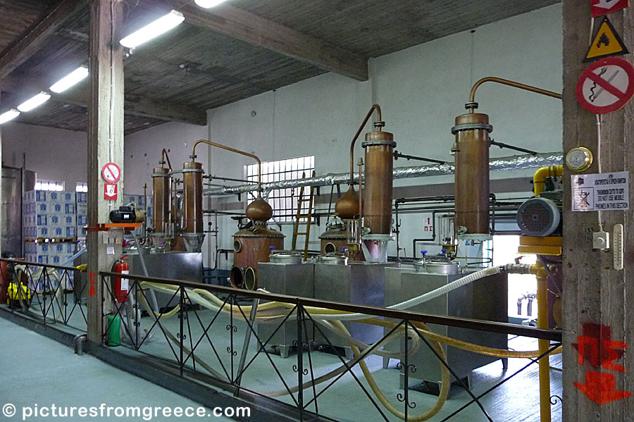 Ouzo distillery Barbayanni in Lesvos.
