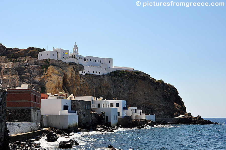 Moni Panagias Spilianis is located between Mandraki and Hohlaki beach in Nisyros.