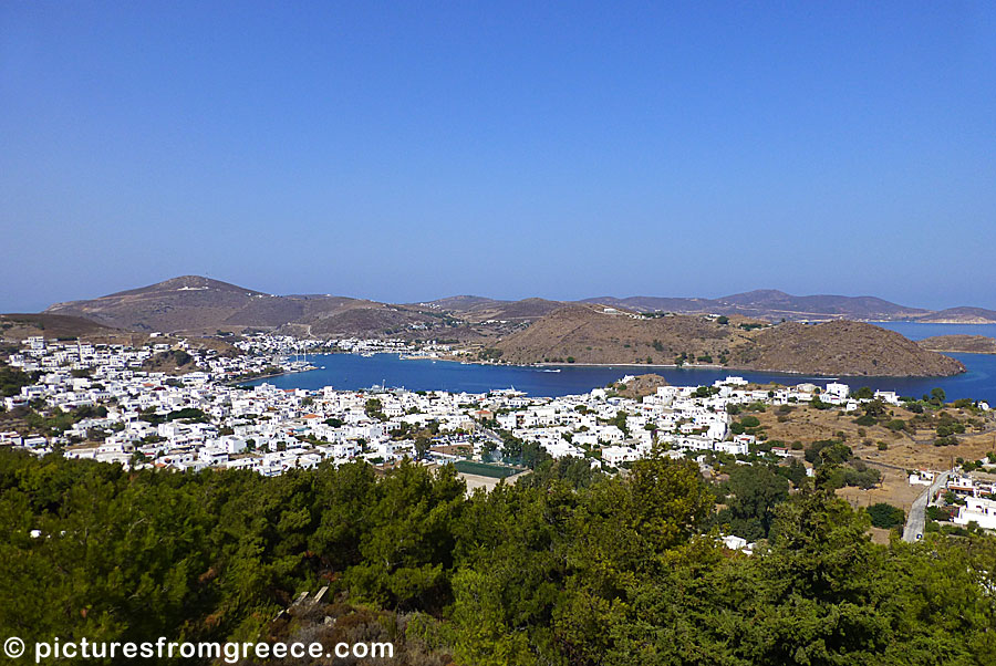 Skala in Patmos as seen from Chora.