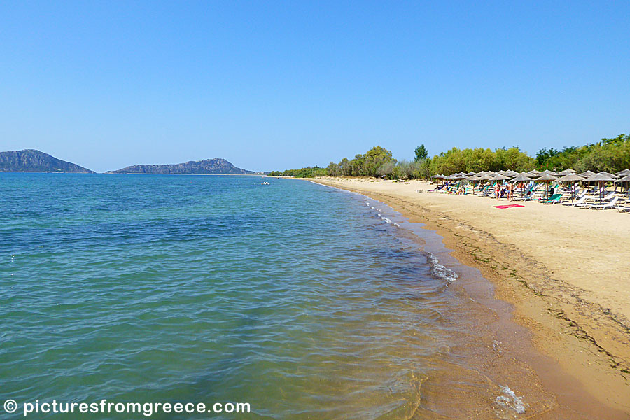 Gialova beach close to Pylos in Peloponnese in Greece.