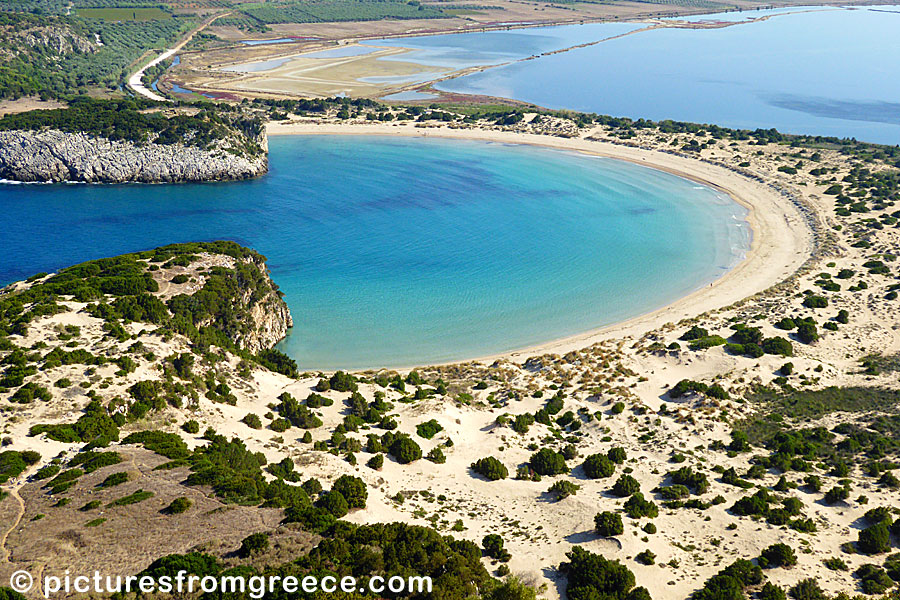 Voidokilia Beach is located under Paleokastro in Navarino Bay. It is Greece's best beach.