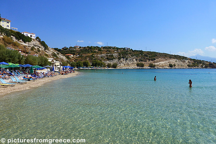 Remataki beach in Pythagorion in Samos.