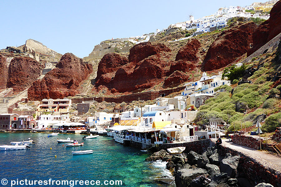 Amoudia port in Santorini.