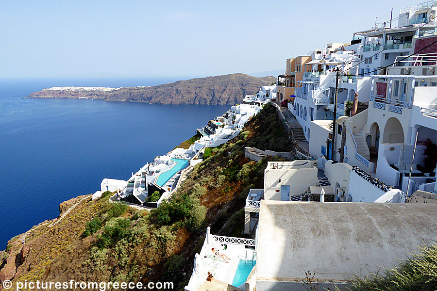 Imerovigli and Oia in Santorini.