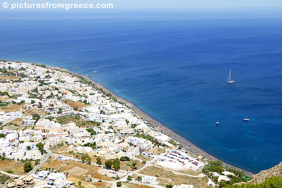 Kamari beach on Santorini.