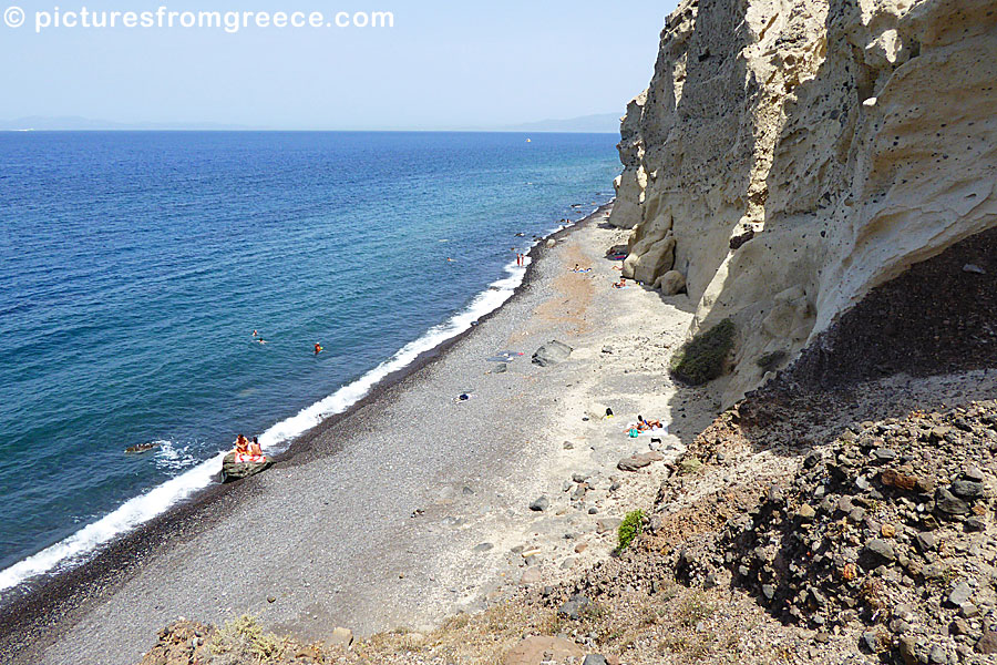 Katharos is the closest beach to Oia in Santorini.