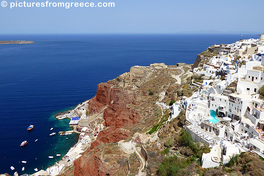 Oia and Amoudia in Santorini.