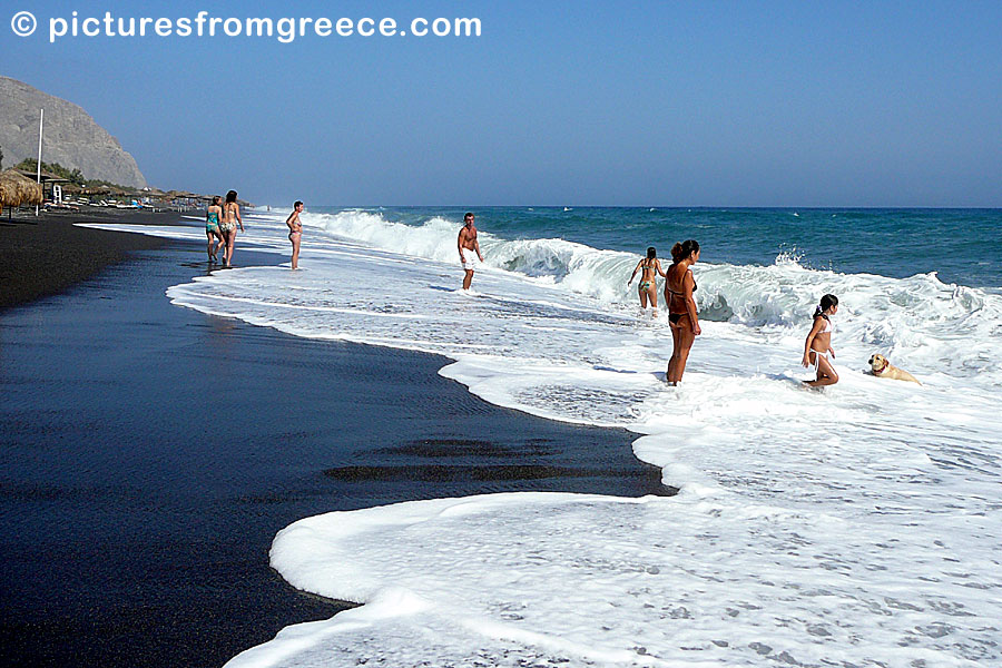 Perivolos beach in Santorini.