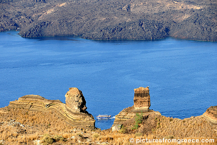 There are two volcanoes on Santorini, one is called Nea Kameni and the second Palio Kameni.