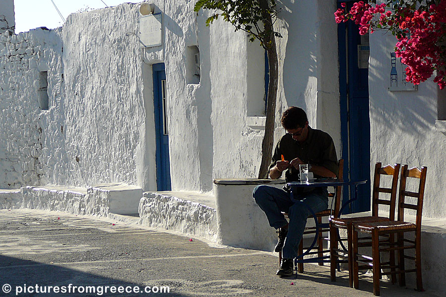 Cafe in Chora. Schinoussa.