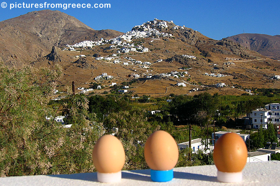 View of Chora from Livadi in Serifos.