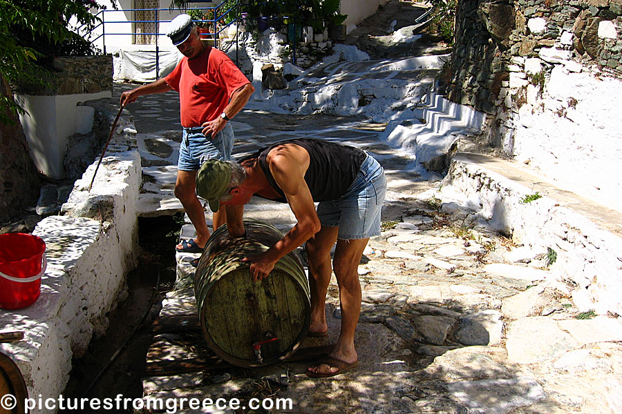 Wine barrels in Kallitsos on Serifos