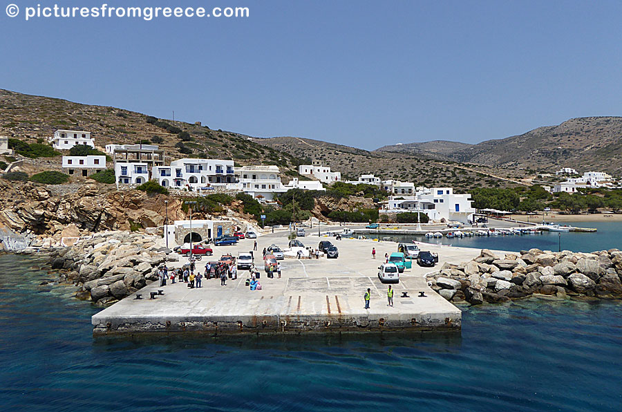 The port in Alopronia in Sikinos.