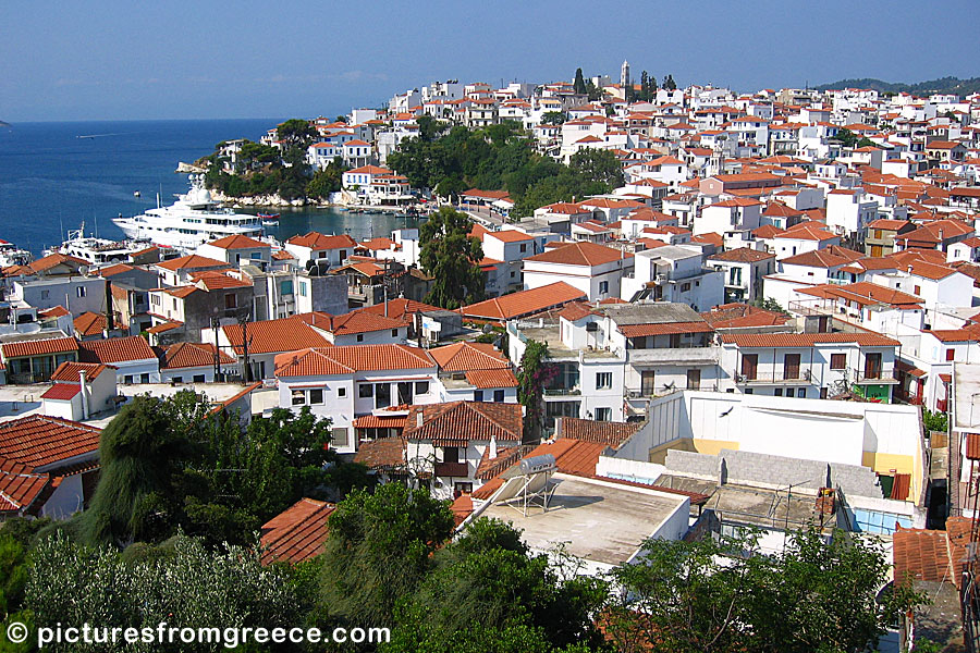 View over Skiathos Town.