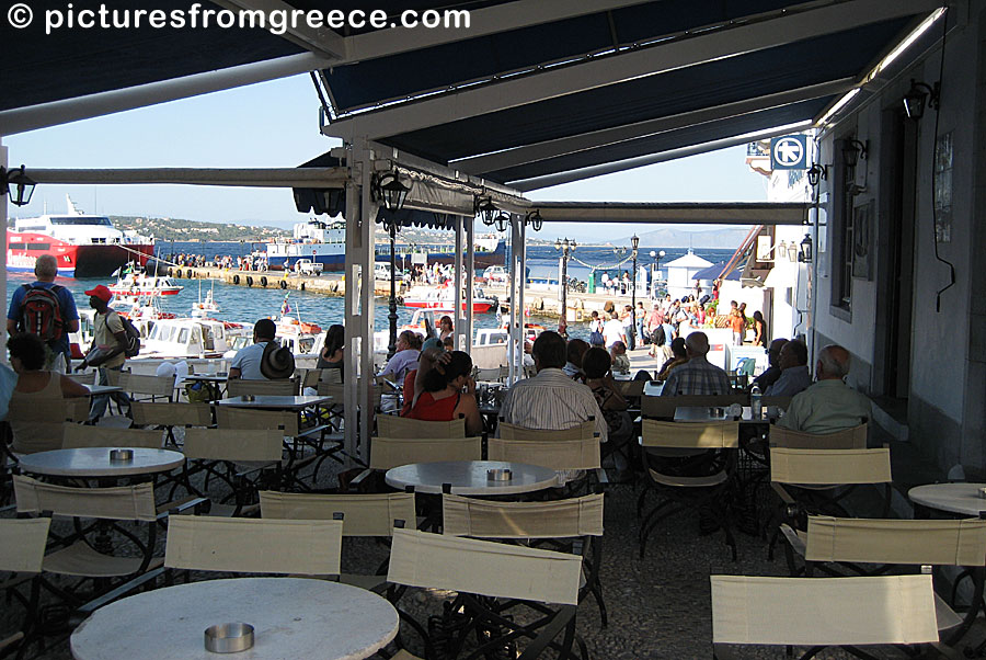 Port café in Spetses Town.