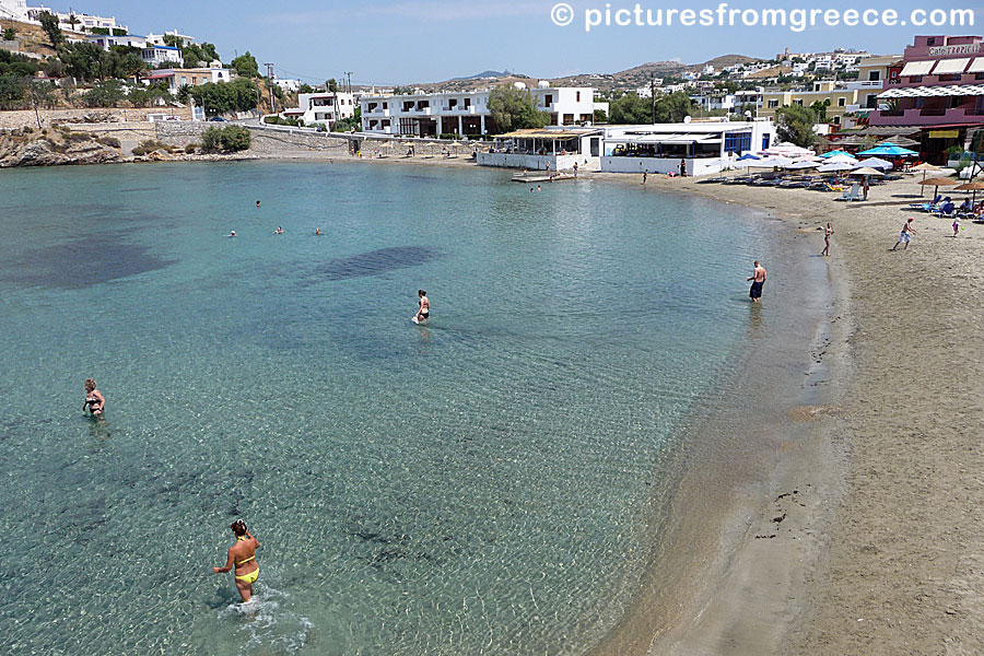 Vari beach in Syros and taverna.