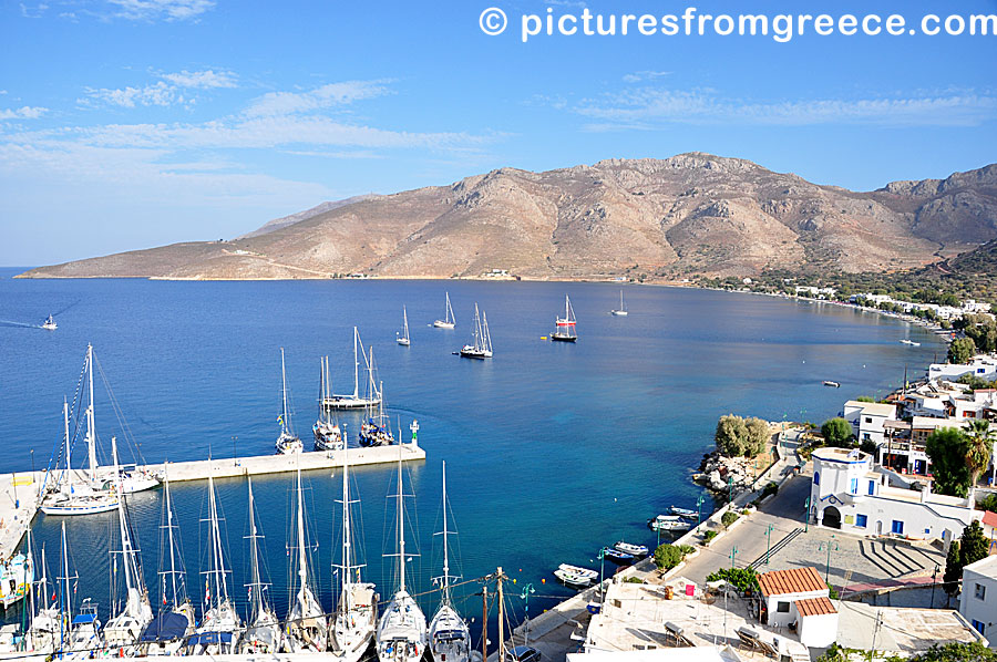 Sailboats in Livadia on Tilos.