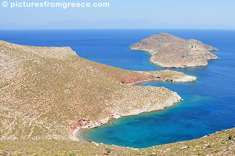 Red beach in Tilos.