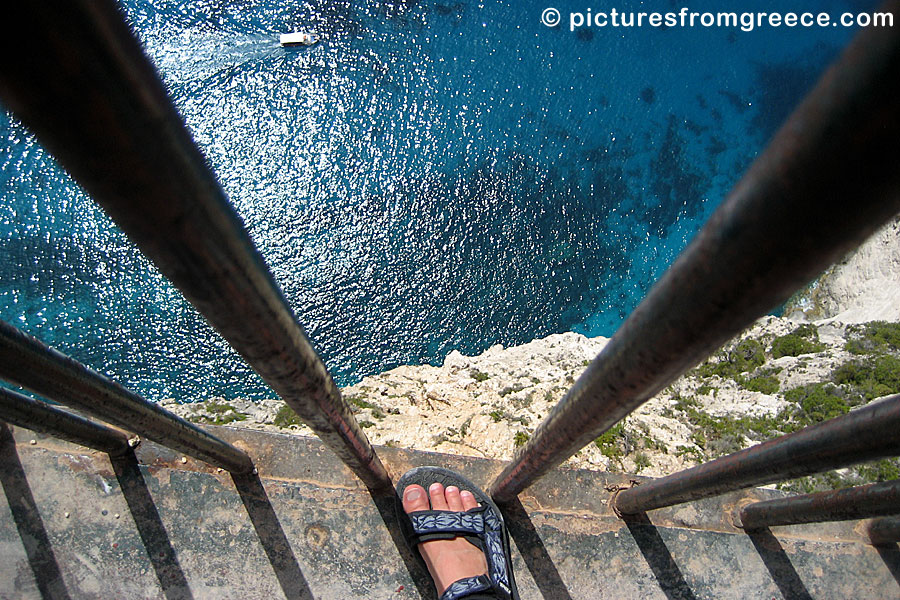 View from the platform above Shipwreck beach in Zakynthos.