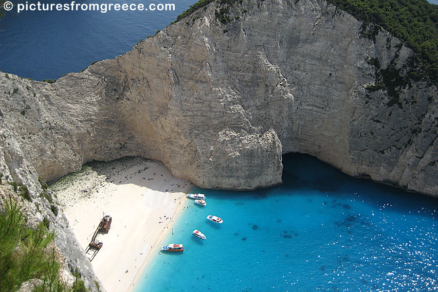 Shipwreck beach in Zakynthos.